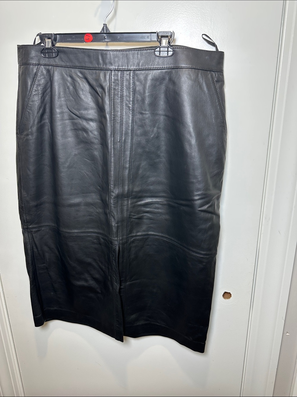 Ted Baker Black Leather Panel Pencil Skirt (51)